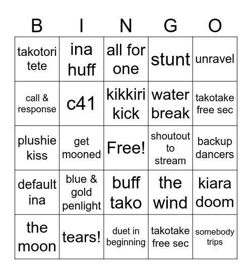 Drawn to Dawn Bingo Card