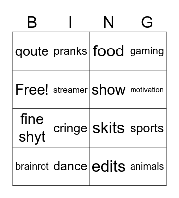 Bingo Card