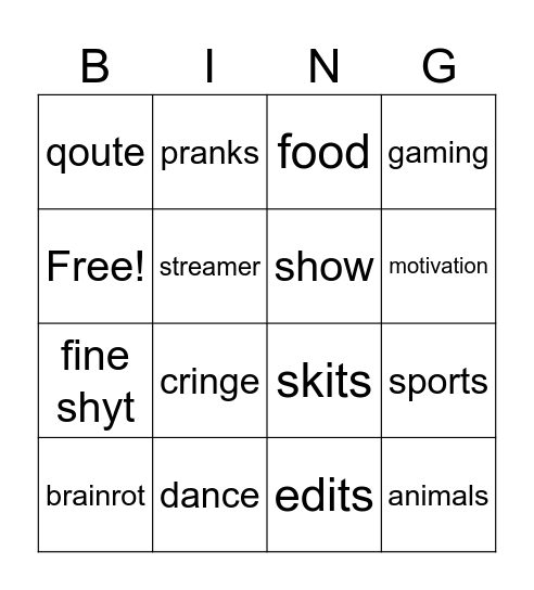 Bingo Card