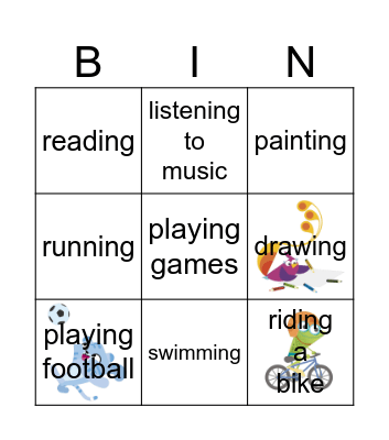BS4 Hobbies Bingo Card