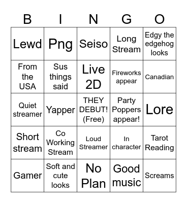 Iriam Debut Bingo Card