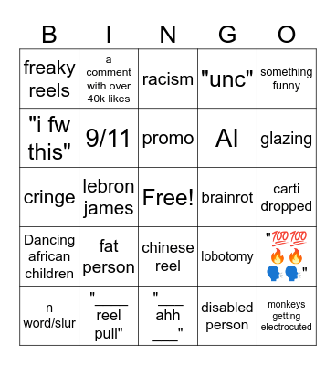 ig reels bingo 2025 Bingo Card