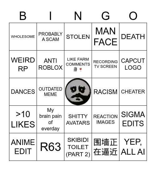 BOTTOM OF YOUTUBE SHORTS ROBLOX Bingo Card