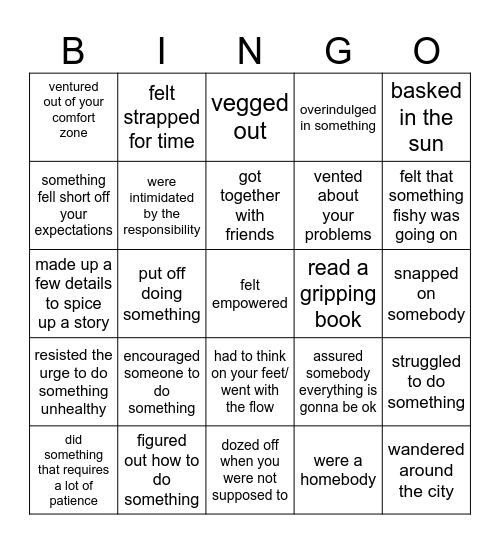 March Bingo Card