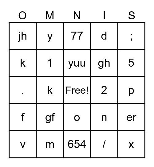 BIRTHDAY BINGO Card