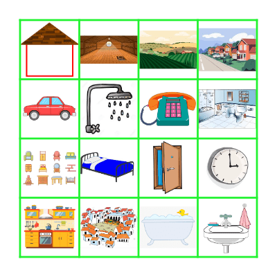 MS Partes de la casa Bingo Card