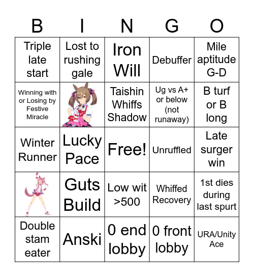 Fish Cup Bingo Card