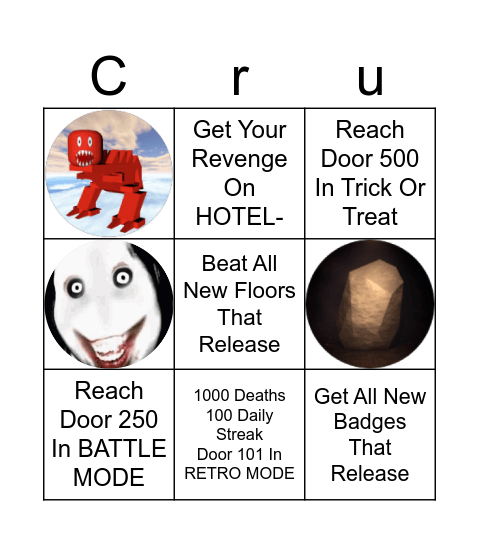 DOORS Quests Bingo Card