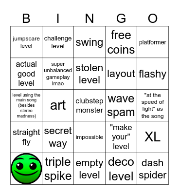 recent tab Bingo Card