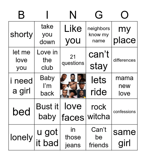 Men of R&B Bingo Card