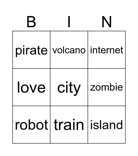 Race Bingo Card
