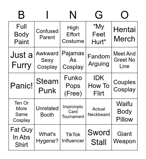 Con Bingo Card