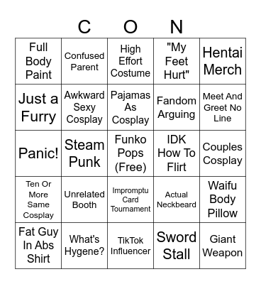 Con Bingo Card