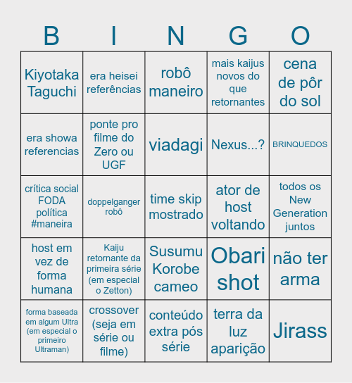 Ultraman Theo Bingo Card