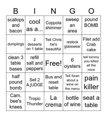 Sundayz Bingo Card