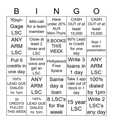 HoLLyWooD BINGO! Bingo Card