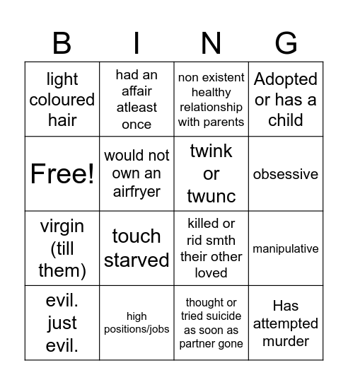 PM bottom Bingo Card