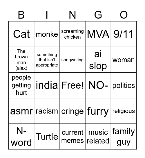 INSTAGRAM FEED BINGO Card