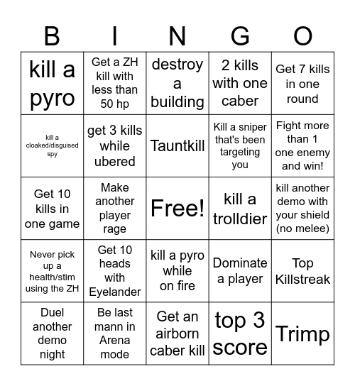 Demoknight bingo Card
