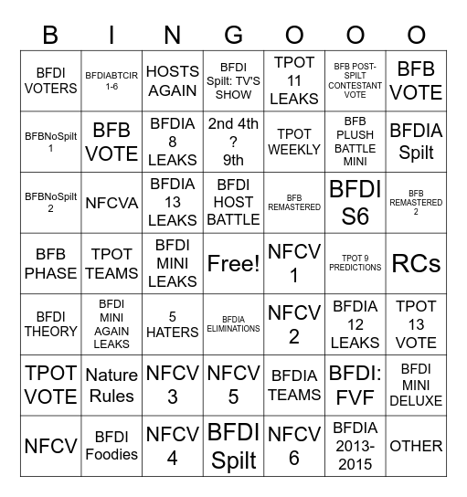WATERTEARDROP Bingo Card
