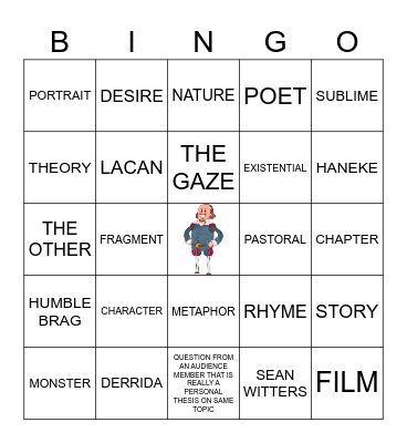 ENGLISH/FTS Student Symposium Bingo Card