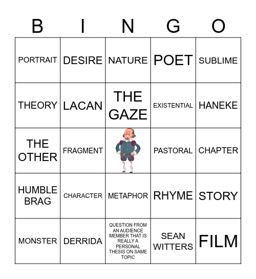 ENGLISH/FTS Student Symposium Bingo Card