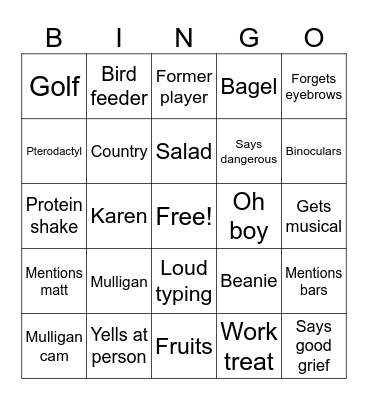 Heather Bingo Card