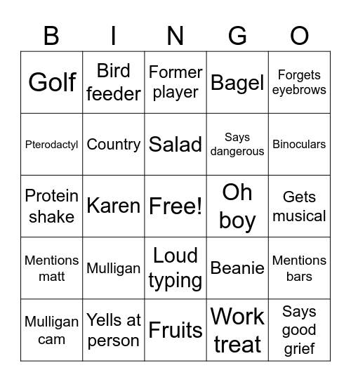 Heather Bingo Card