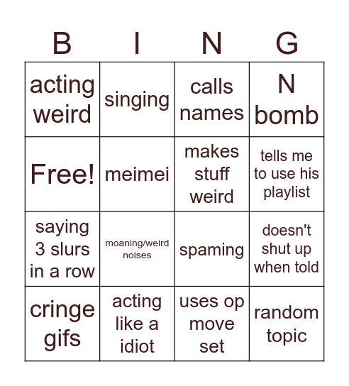 somi Bingo Card
