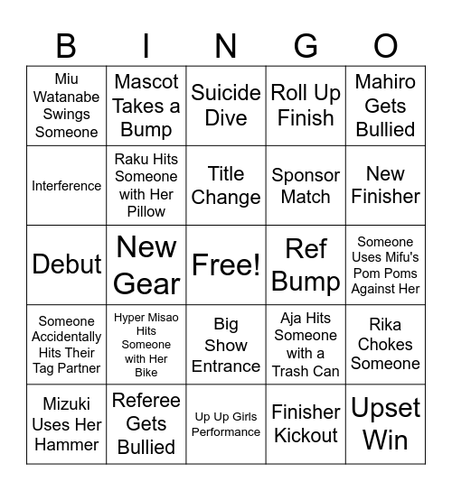 TJPW Grand Princess 2026 Bingo Card