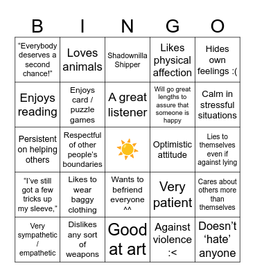 ☀️ Pure Vanilla Kinnie Bingo ☀️ ~ CRK Bingo Card
