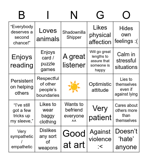 ☀️ Pure Vanilla Kinnie Bingo ☀️ ~ CRK Bingo Card