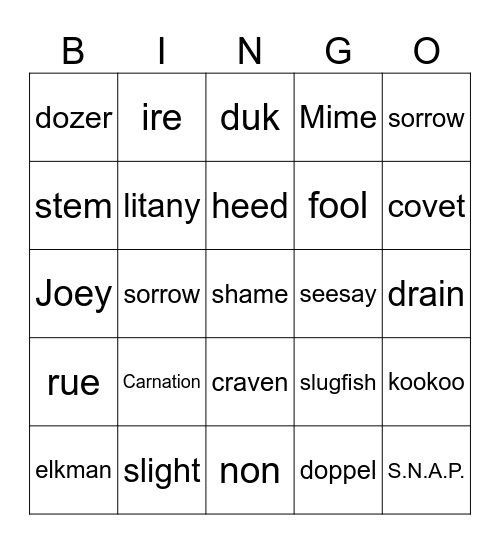 badge Bingo Card