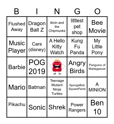 HAPPY MEAL TOYS Bingo Card