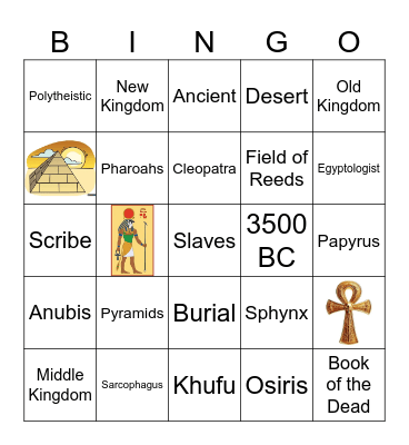 Ancient Egypt Bingo Card
