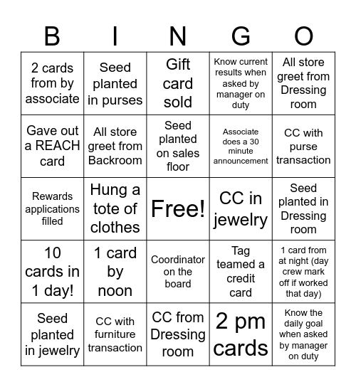 TJXR Bingo Card