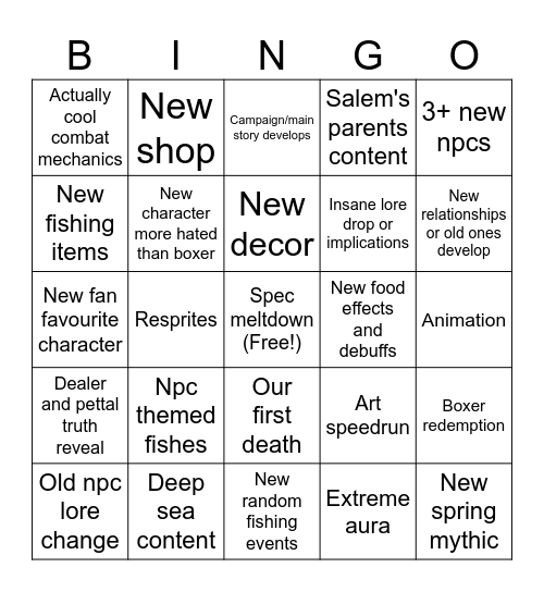 Polybot 1.24 predictions Bingo Card