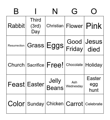 ASL Easter - BINGO Card