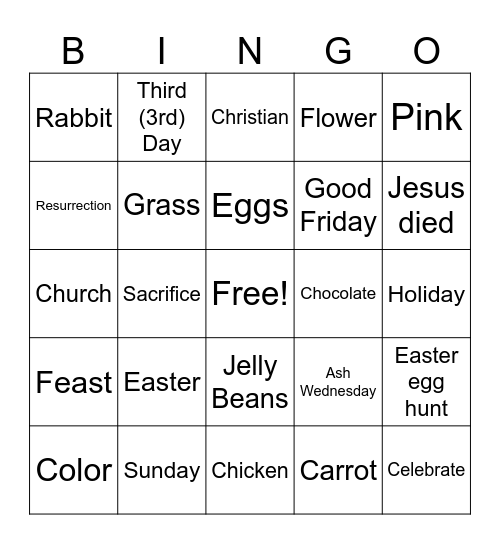 ASL Easter - BINGO Card