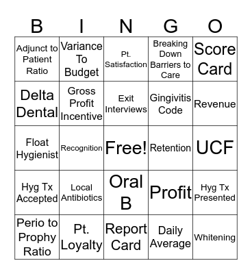 2017 Division Hygiene Goals Bingo Card