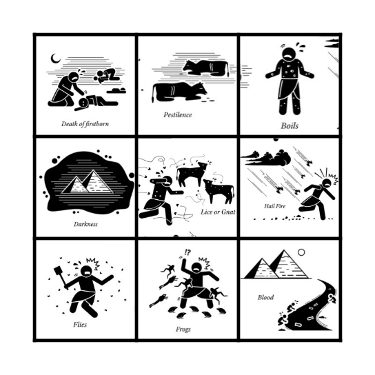 The 10 Plagues Bingo Card