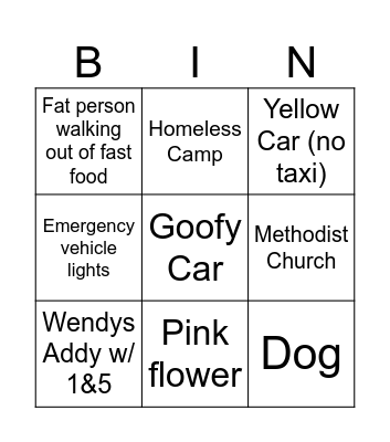 GOOGOO MAPS Bingo Card