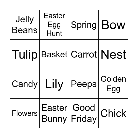 EASTER BINGO Card