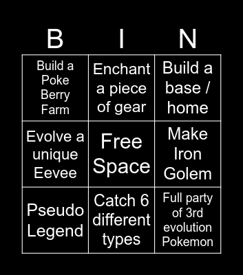 Cobblemon Bingo Card