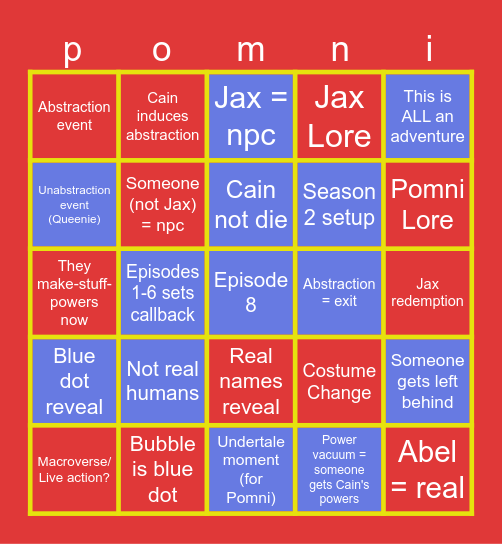 TADC Bingo Card