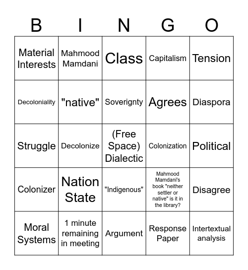 Bingo Card