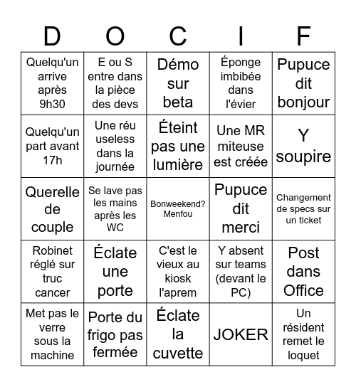 DociBingo Card