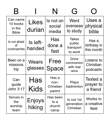 Easter Bingo Card