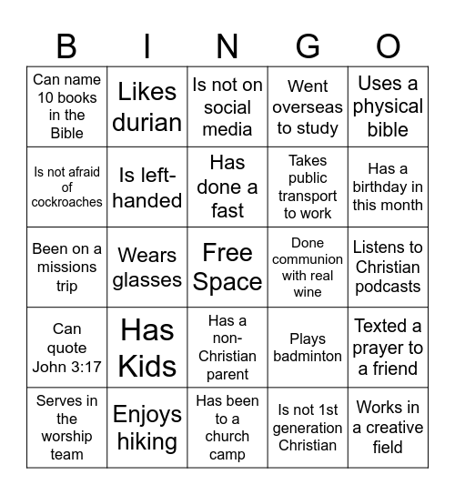 Easter Bingo Card