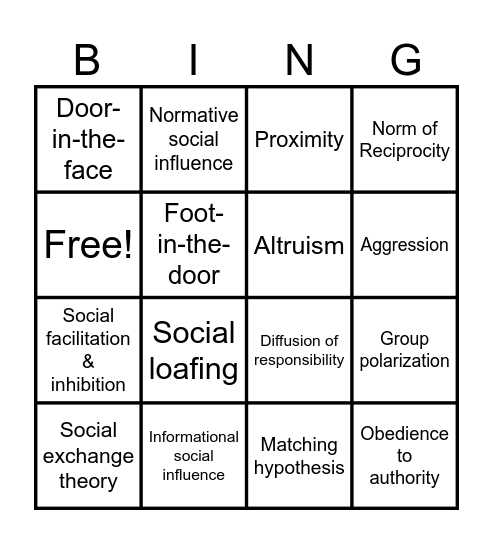 Tutorial 4 Bingo Card